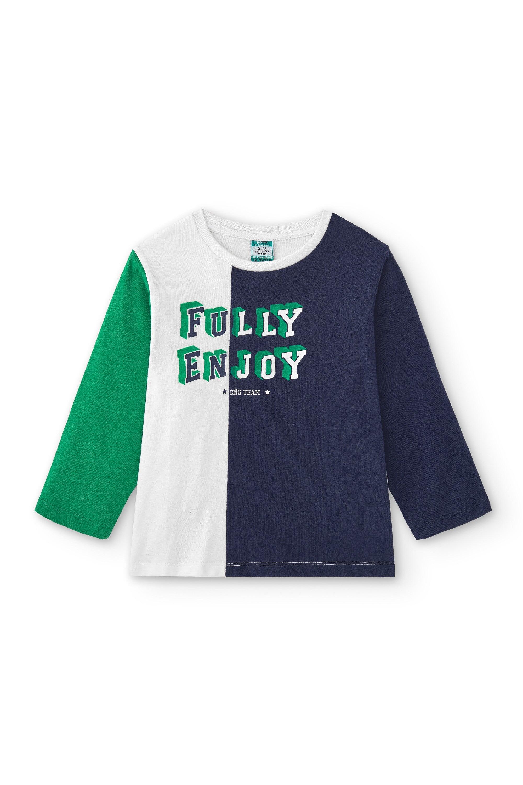 Camiseta de manga comprida multicolorida para 2/4