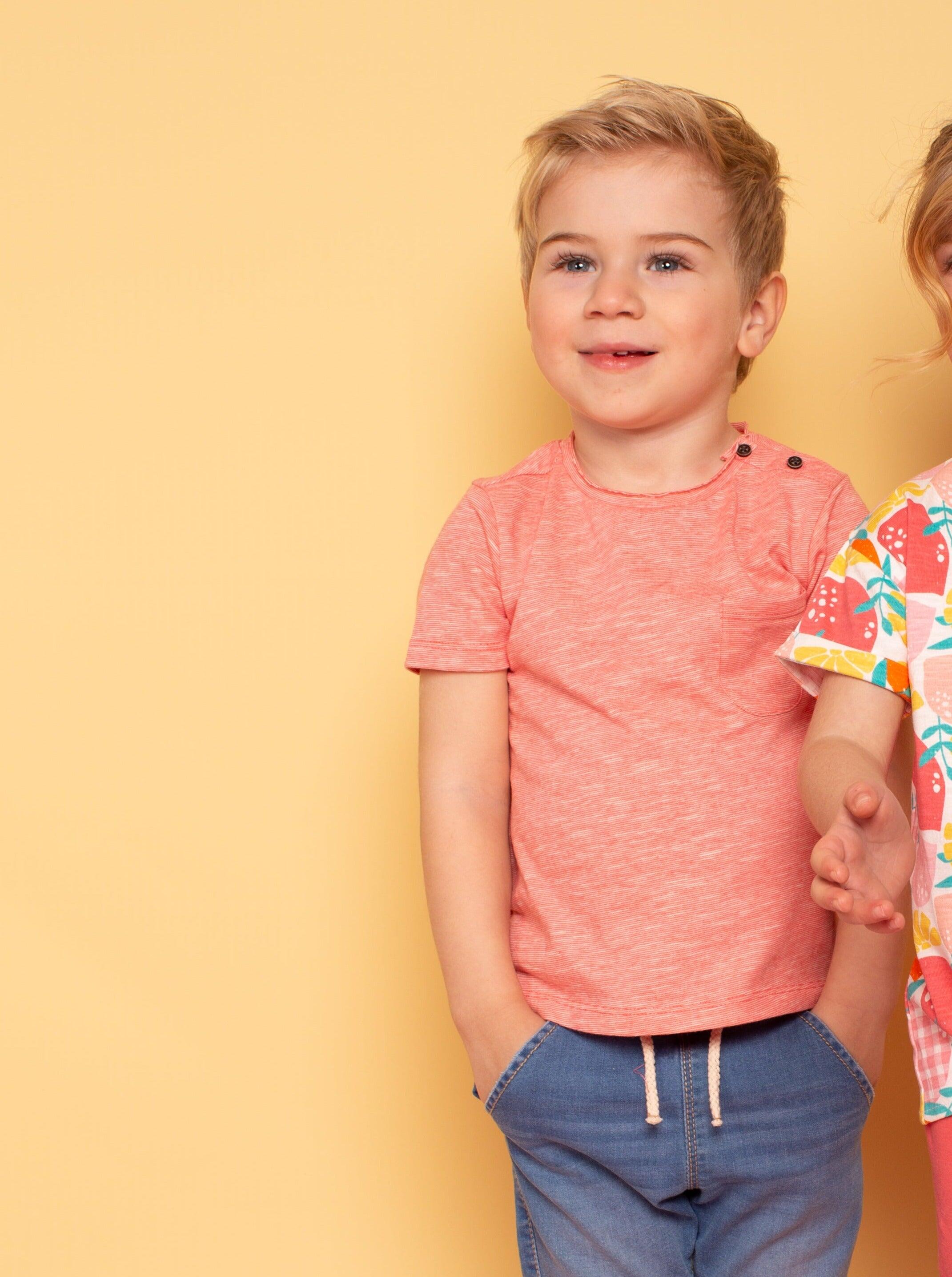 Camiseta de bebé niño coral bolsillo lateral 5/5