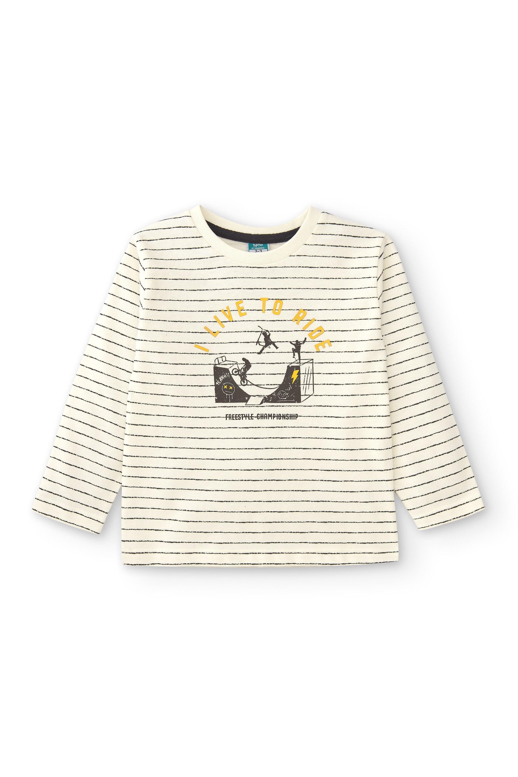 Camiseta manga larga de niño en color antracita dibujo rider 2/4