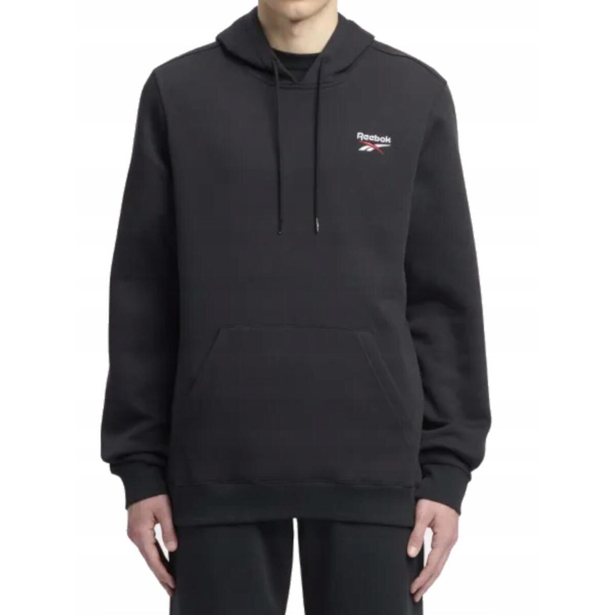 BLUZA męska REEBOK sportowa 100221826 czarna bawełniana z kapturem L