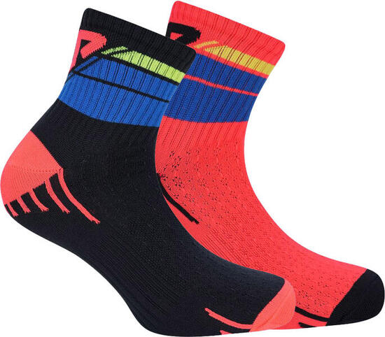 Fila Lot de 2 Chaussettes Quarter Noir-Rouge 35-38
