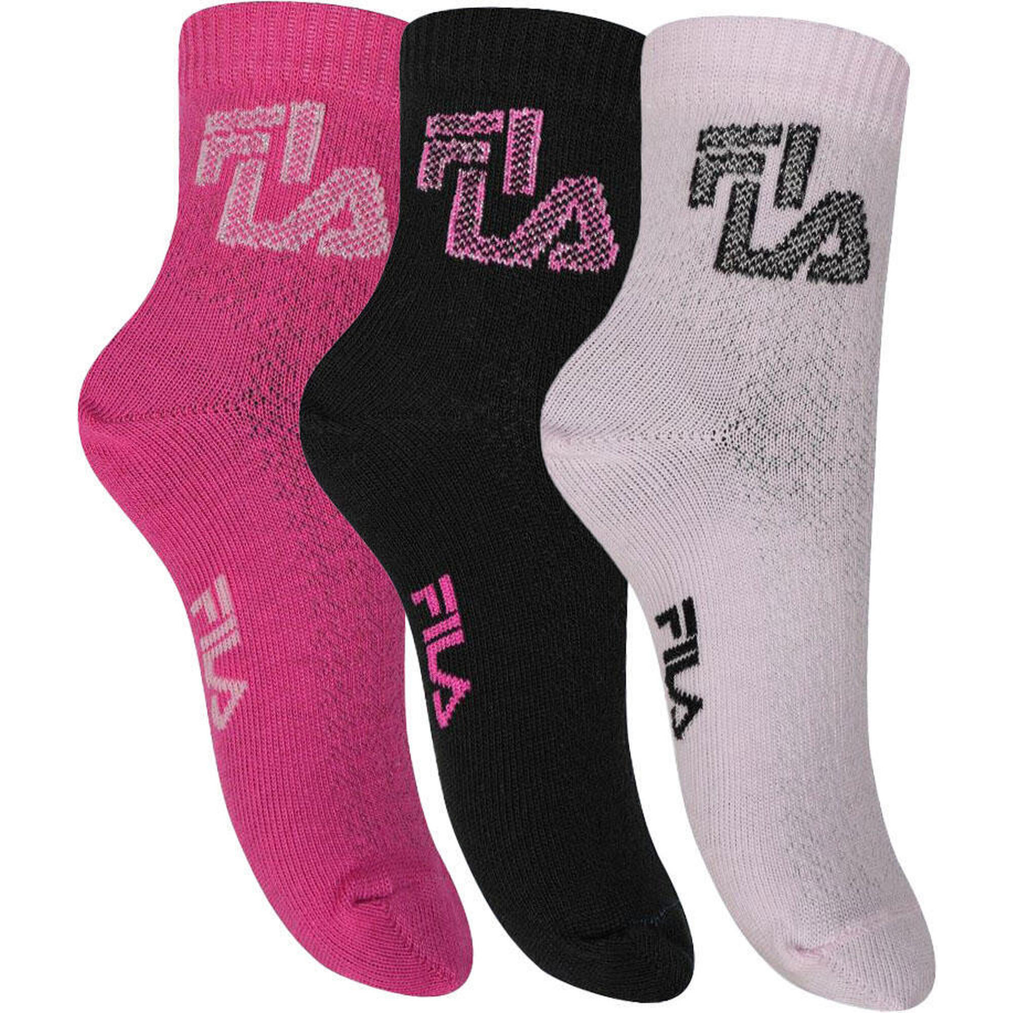 Junior Girl Quarter Plain Socks 3 Pairs Pack