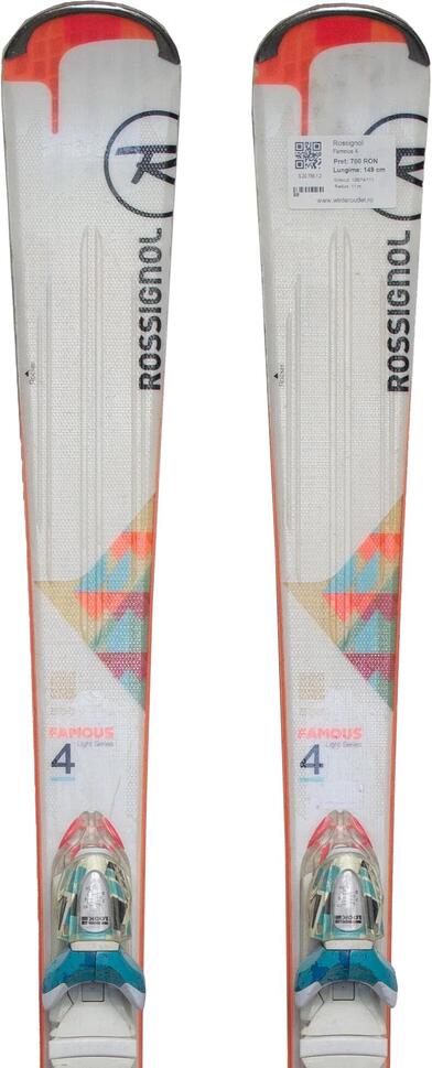 Używane narty - ROSSIGNOL Famous 4, 149 cm, stan bardzo dobry