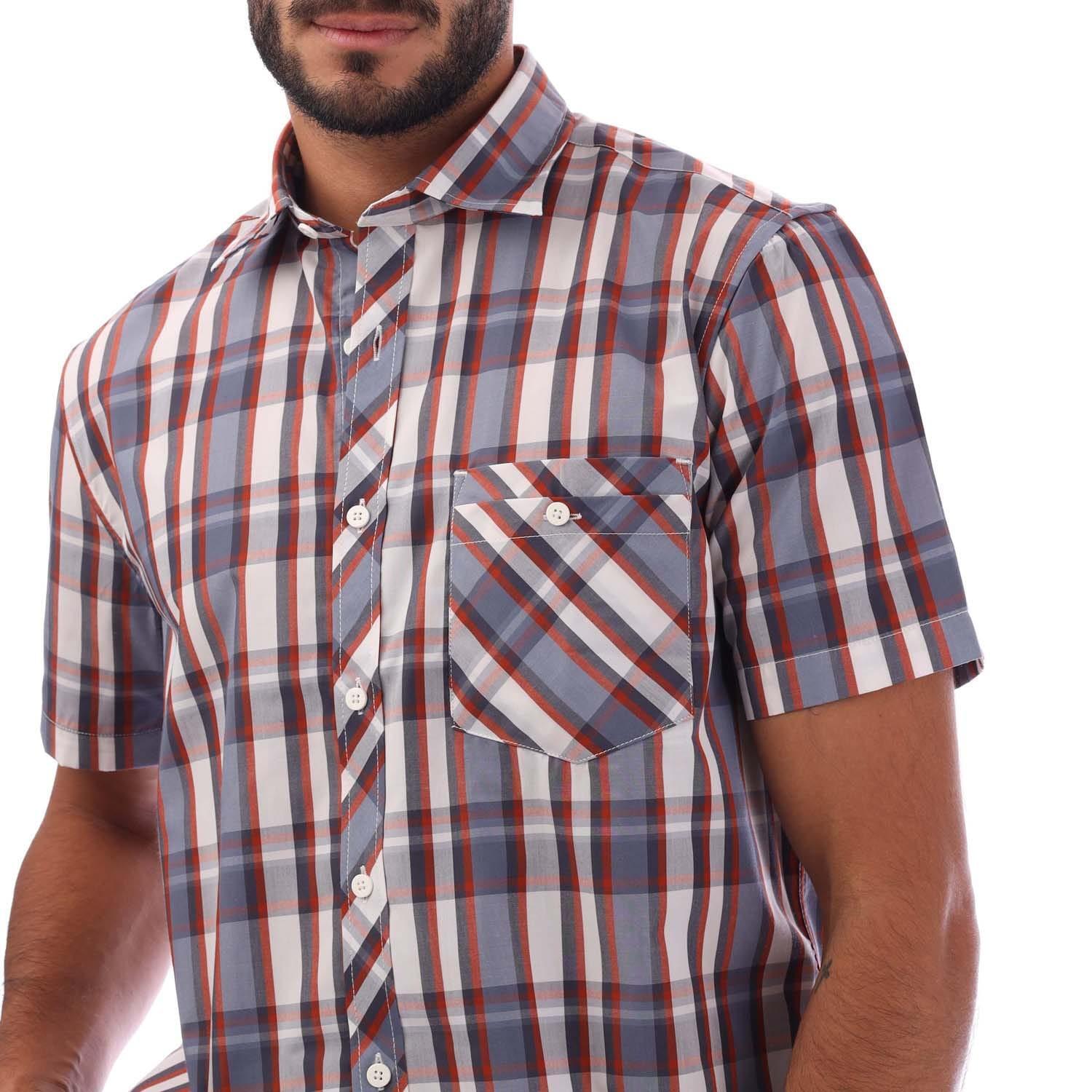 Camicia A Quadri Uomo Trespass Kenora Arancio 3/5