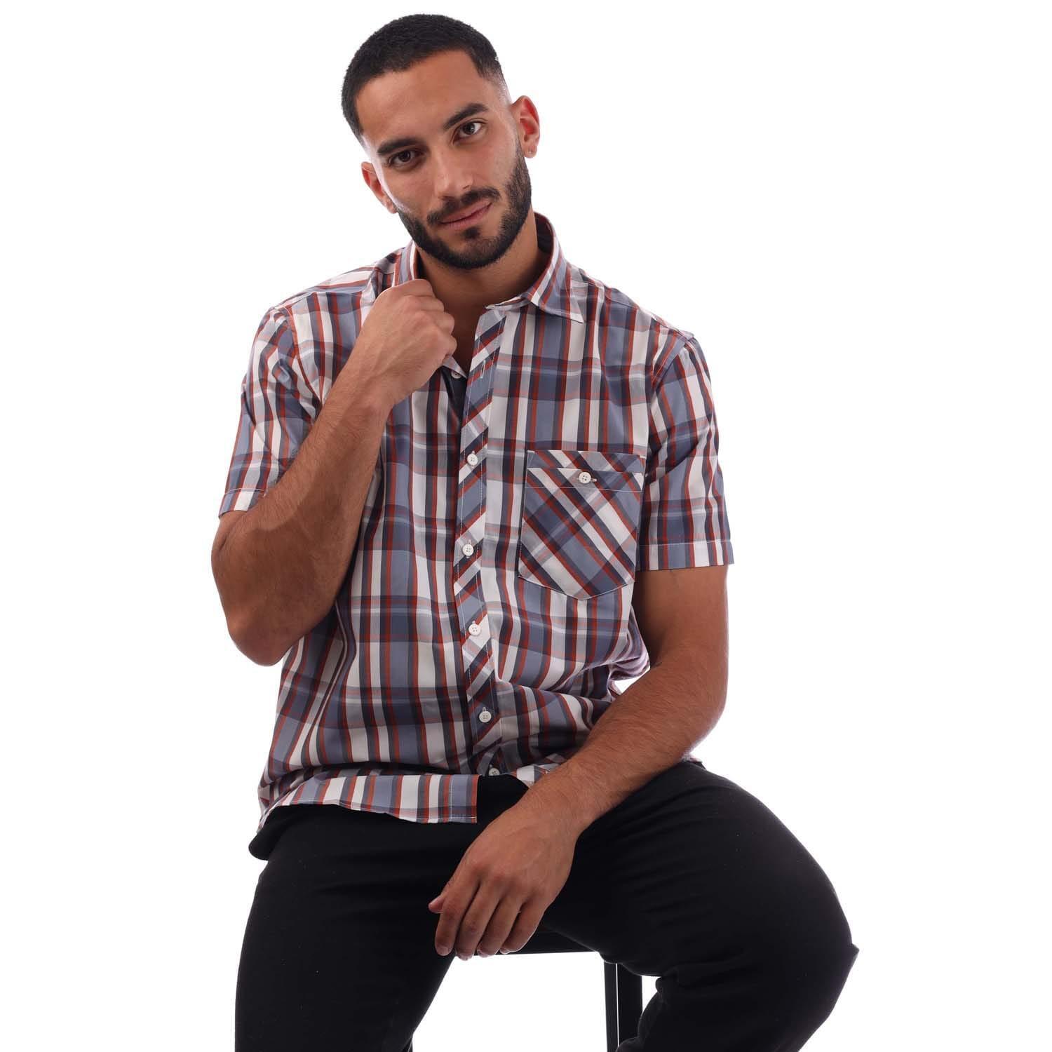 Camicia A Quadri Uomo Trespass Kenora Arancio 4/5