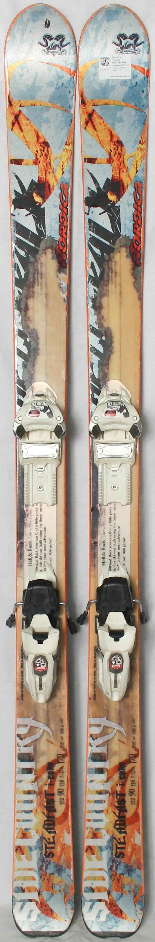 Skis d'occasion - NORDICA Hell&Back, 178 cm, État satisfaisant 3/5