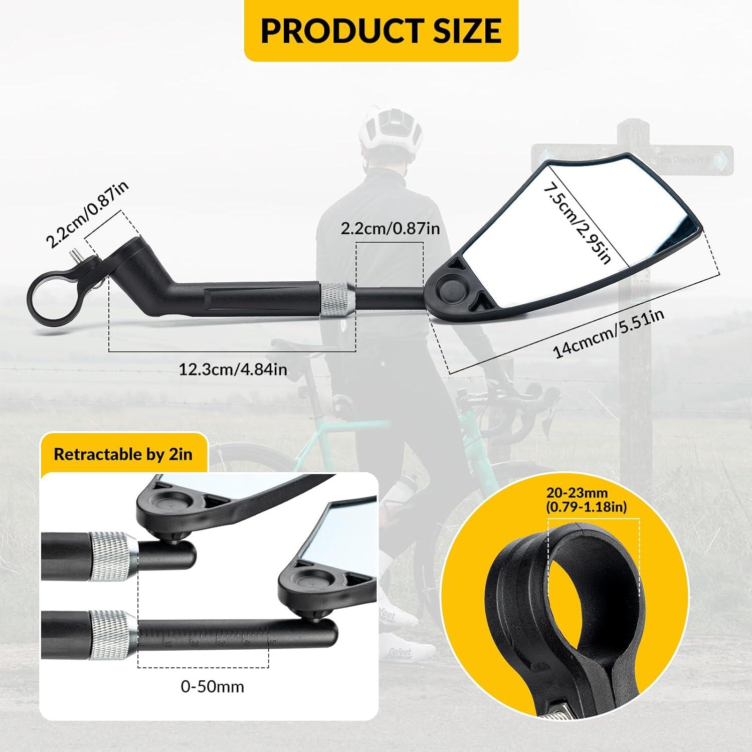 360° Rotating Anti-Glare Bicycle Mirror 2/6