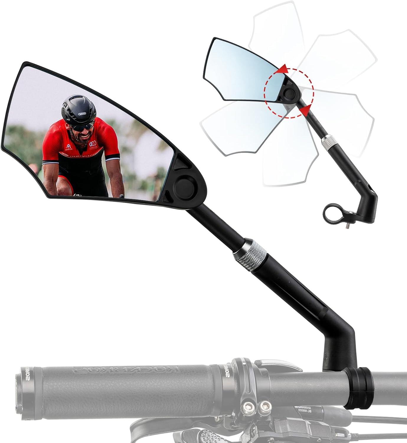 Oglinda pentru biciclete anti-orbire rotativa la 360°
