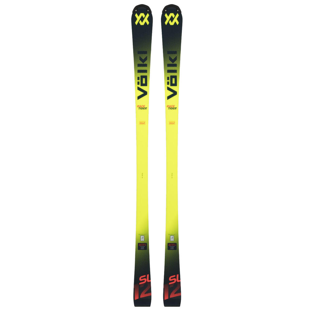 Men's yellow Volkl Racetiger Sl R Fis skis without bindings