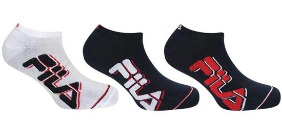 Fila 3er-Pack Sneaker-Socken Weiß/Dunkelblau, Gr. 39-42