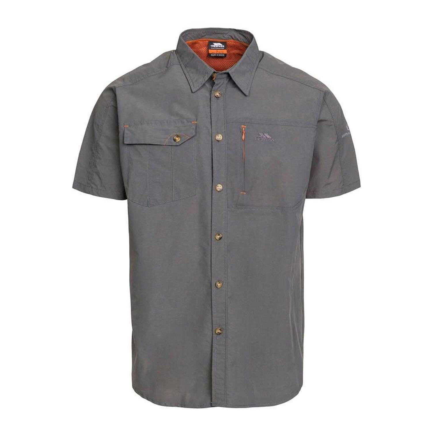 TRESPASS Camicia Maniche Corte Uomo Trespass Lowrel Grigio