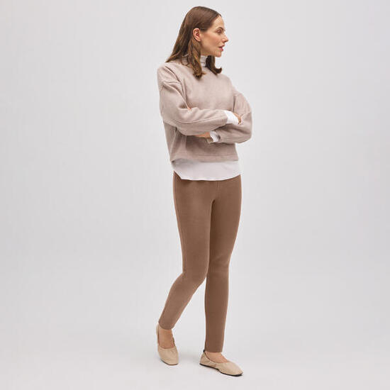 Leggings efecto metalizado marrón