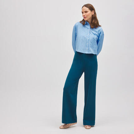 Pantalón de vestir wide azul