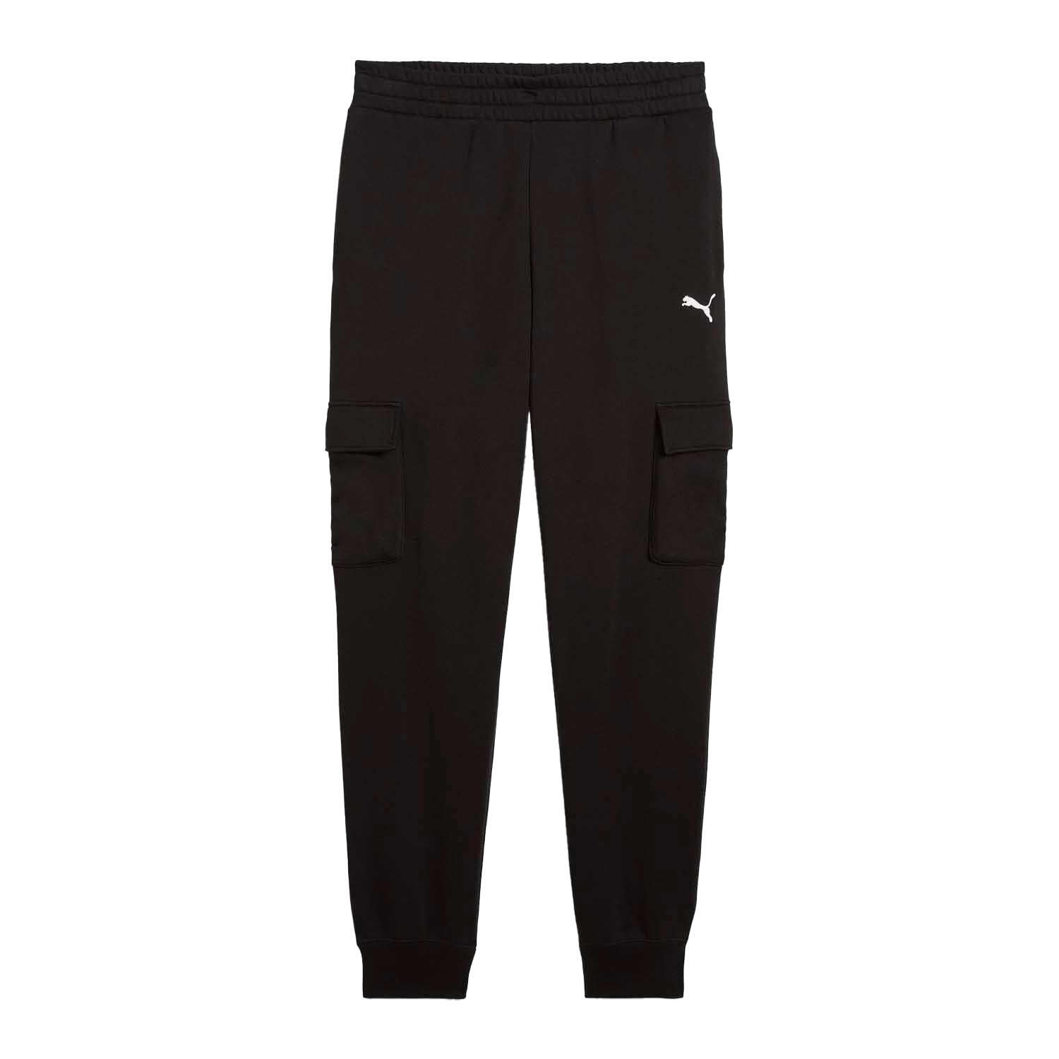 PUMA Mens Fleece Small Logo Cargo Trousers (Black)
