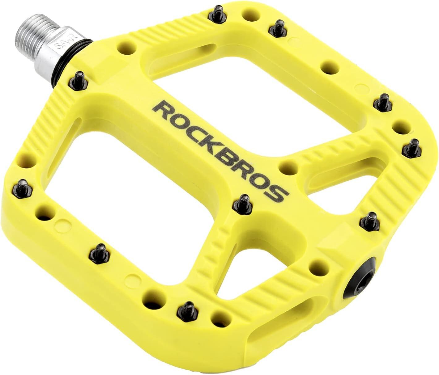 ROCKBROS Pedali per mountain bike in nylon con ampia piattaforma