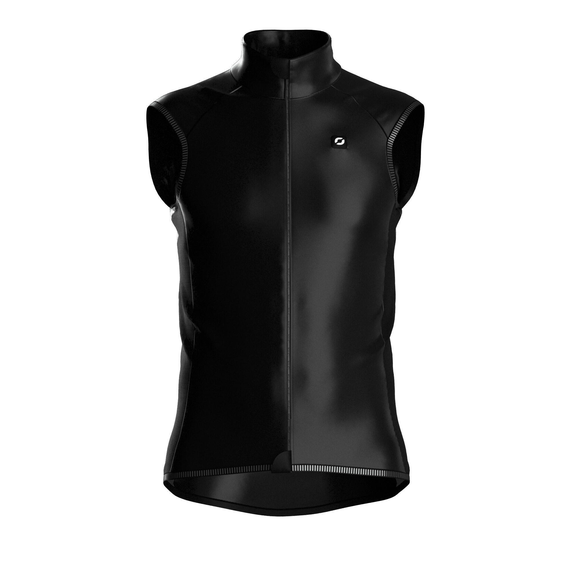 Poli - Gilet Cyclisme Sans Manches Unisexe - Gill - Coupe Vent - Noir - Decathlon
