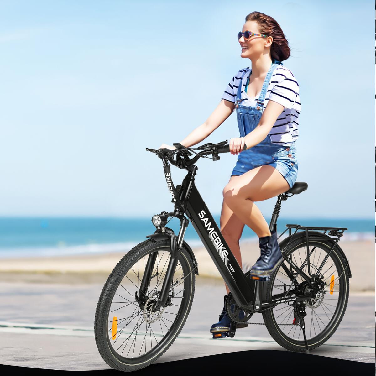 Bicicleta elétrica urbana SAMEBIKE RS-A01 Pro-T de 26" com bateria de 36V e 15AH 4/7