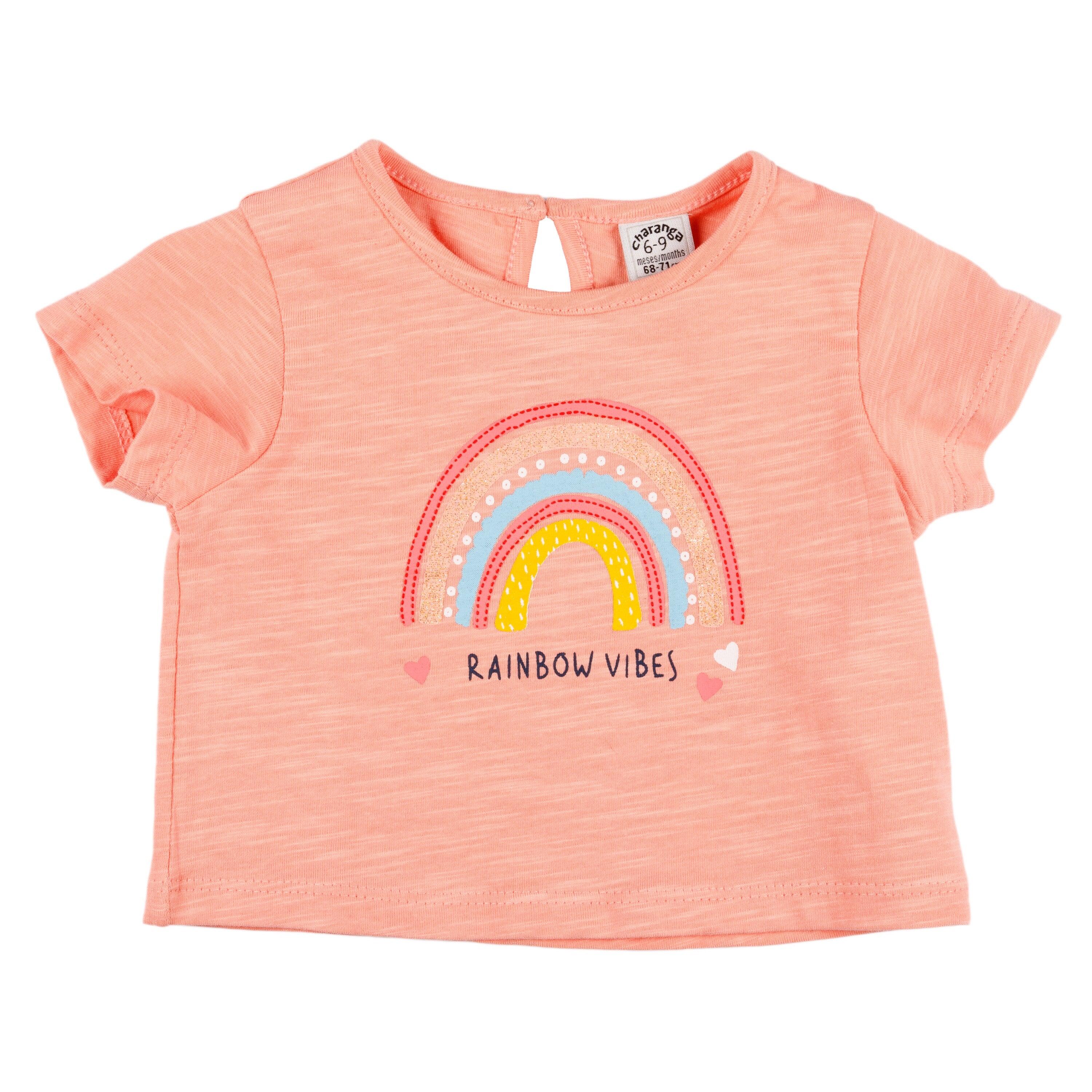 Camiseta de bebé coral arcoiris 2/5