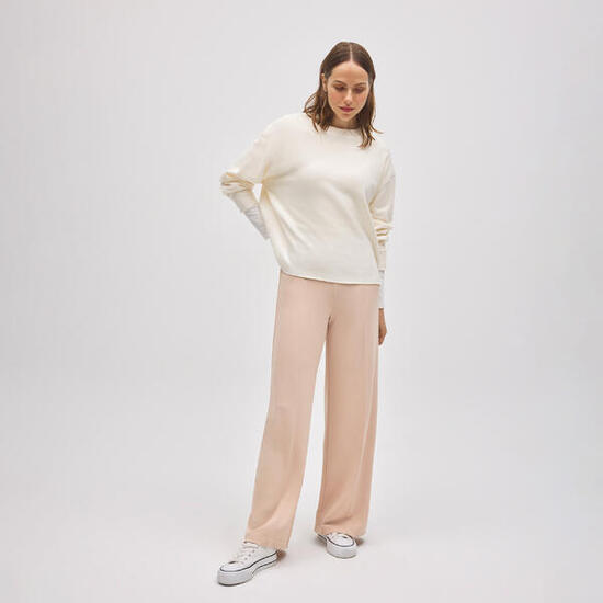 Pantalón de vestir ancho marfil