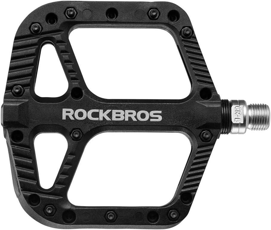 ROCKBROS Pedali per mountain bike in nylon con ampia piattaforma
