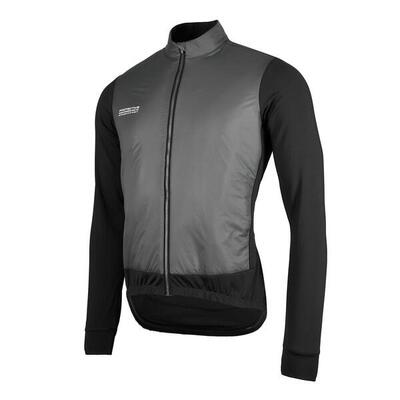 Hybrid - shirt met lange mouwen fullzip - heren - p-white marble - zwart