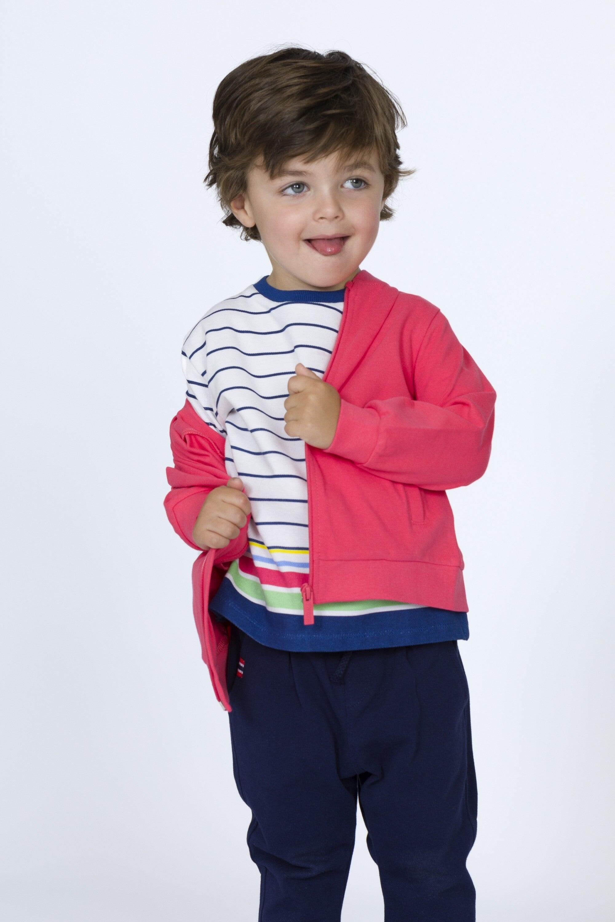 Moletom vermelho com zíper para bebê 1/4