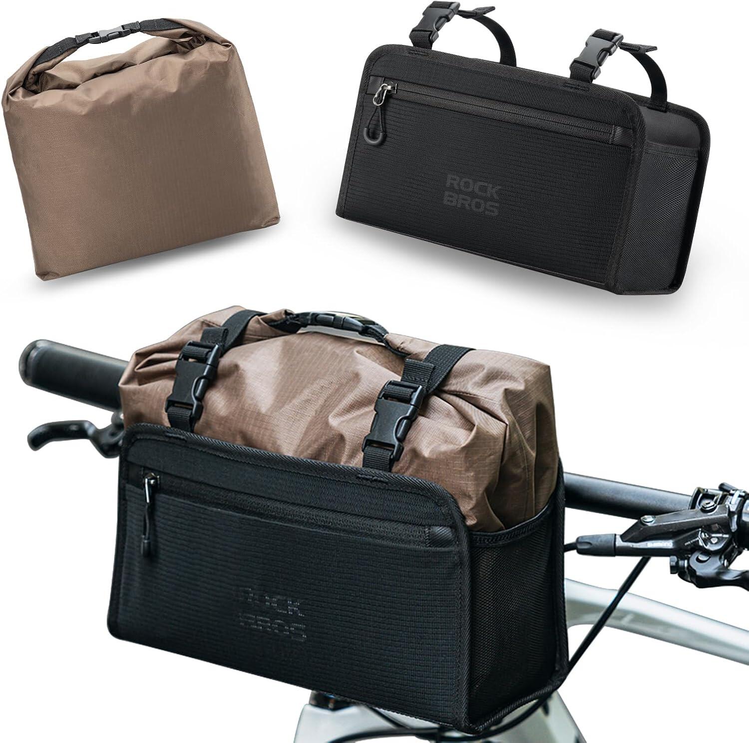 ROCKBROS Bolsa de guidão impermeável - Grande capacidade 5,5 L