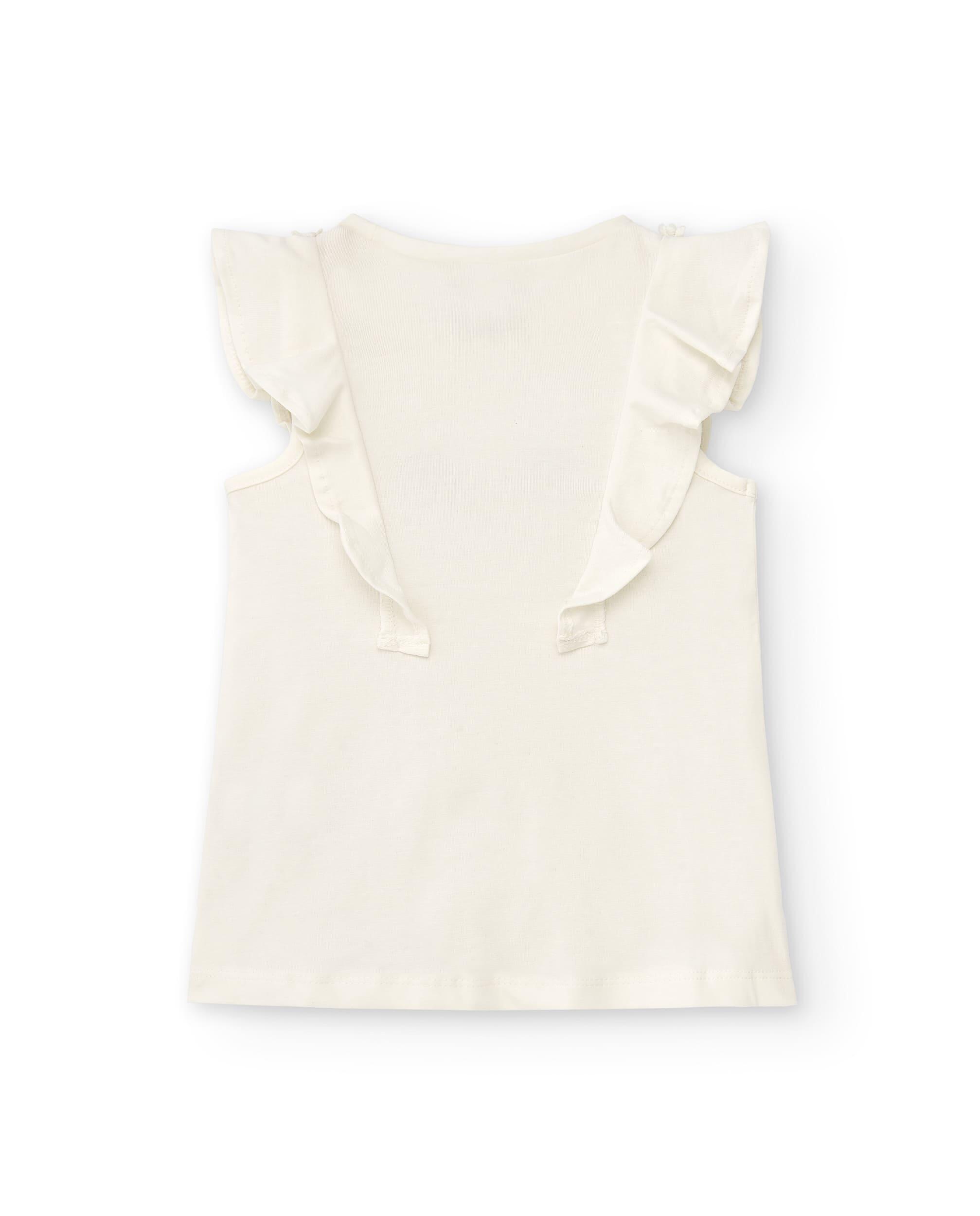 Camiseta branca feminina com 2/4