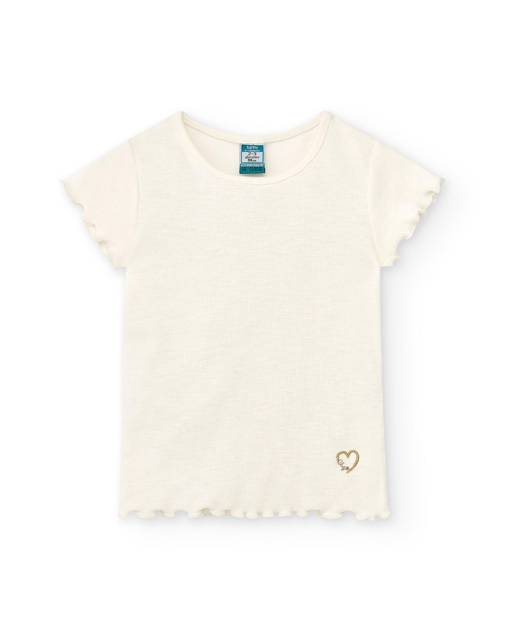 Camiseta niña crudo corazón dorado 2/4