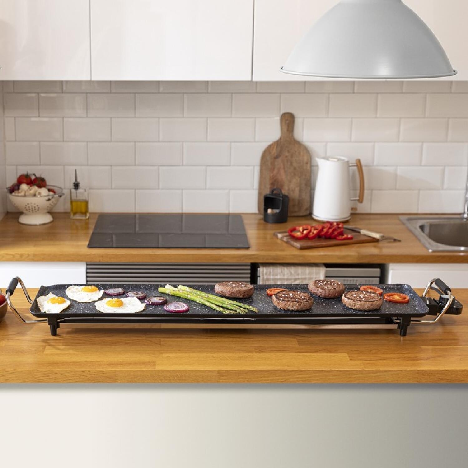 Cecotec Tasty&Grill 3000 RockWater XXL Plaque à rôtir électrique 2400 W, grande 2/7