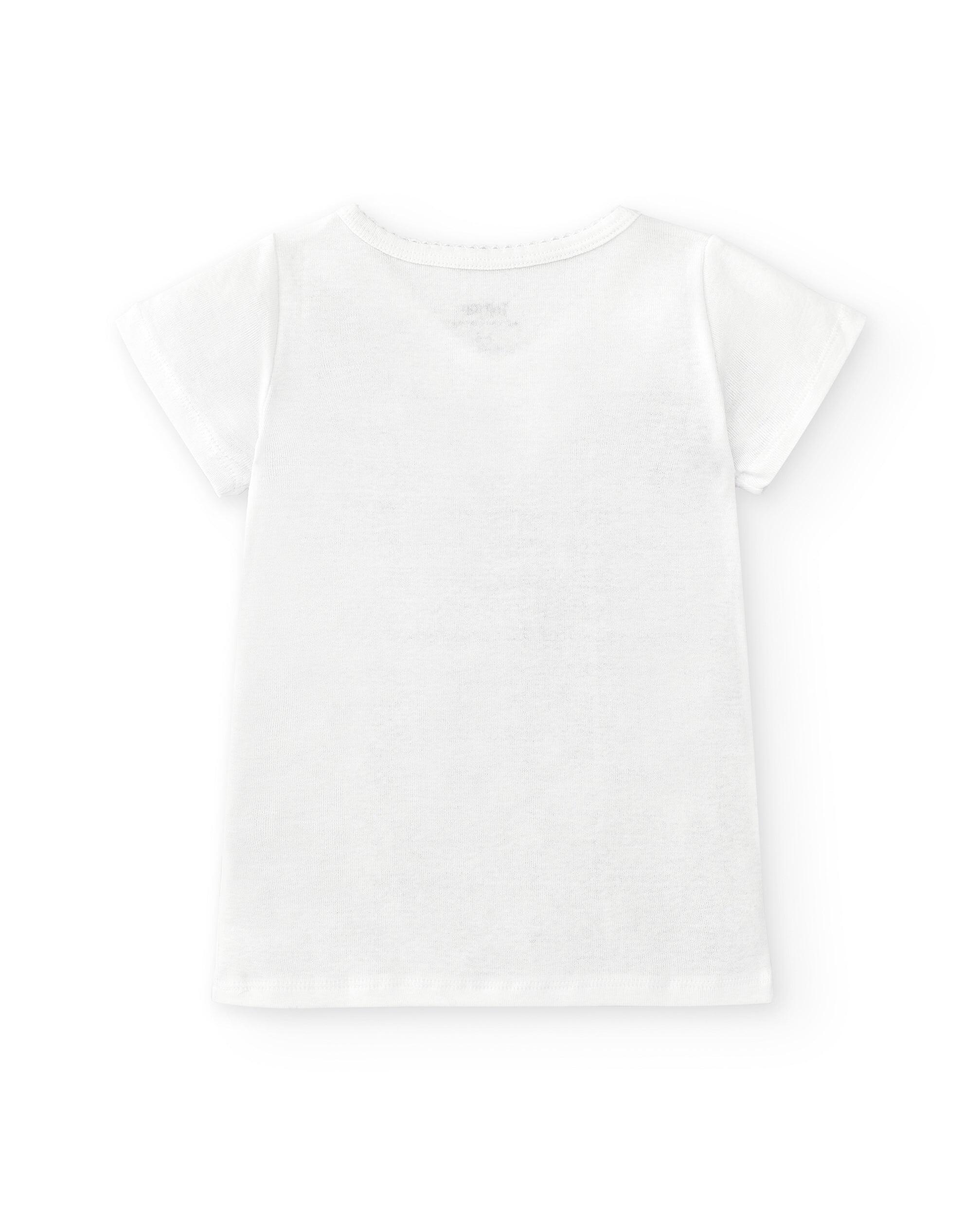 Camiseta interior de niña en algodón orgánico con cuello pico 3/4