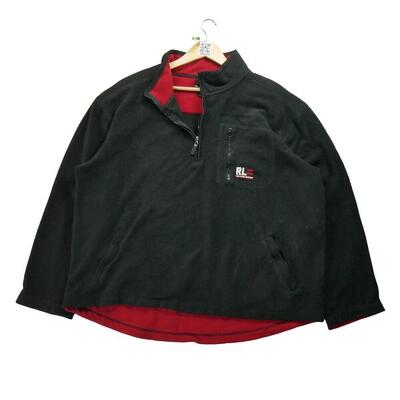 Second life - Herren Vintage Schwarzer Fleece-Pullover - In sehr gutem Zustand