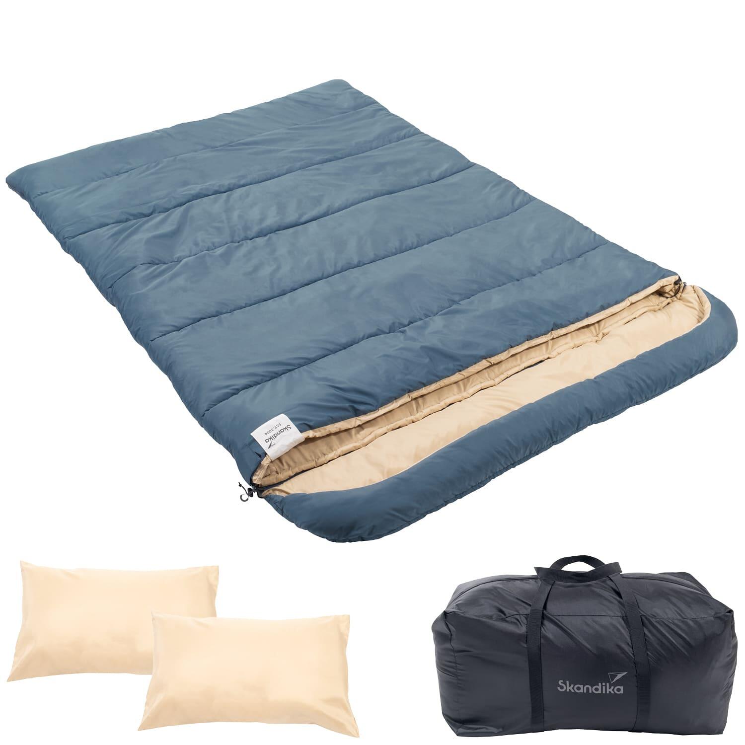 SKANDIKA Saco de dormir duplo para adultos - Oppdal 230 - 3 estações - 230×160 cm
