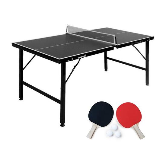 Mini table de ping pong pliable 150x75cm indoor noir | sweeek