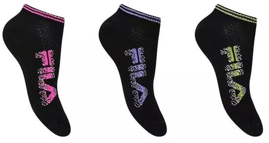 Fila Confezione 3 calzini sneaker no-show neri 35-38