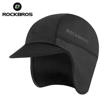 Bonnet cyclisme ROCKBROS hiver coupe-vent doublé polaire noir