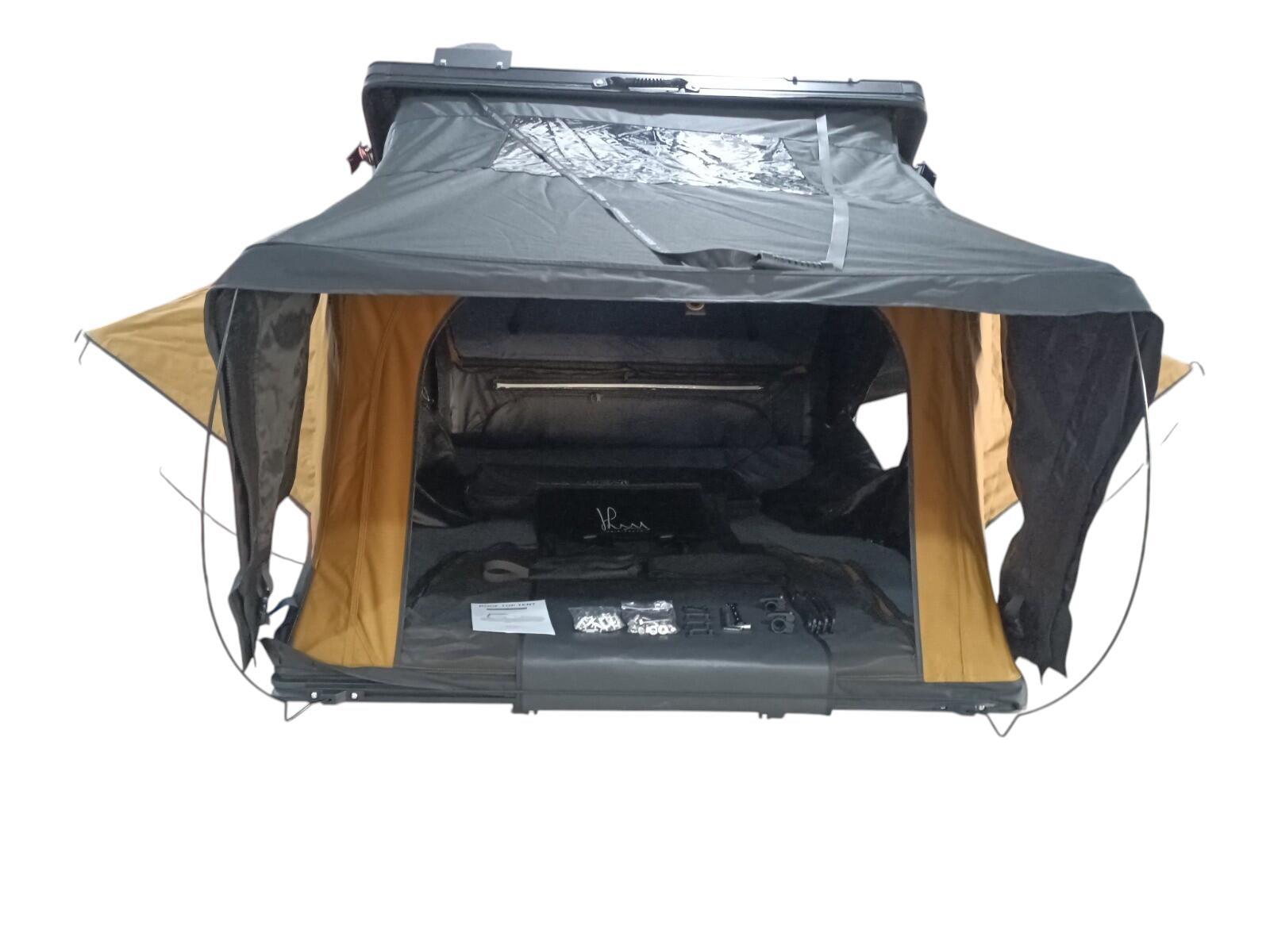 Tente de toit HRB 1.5 Book (Beige), 3 Pax, Installation universelle; 3/8