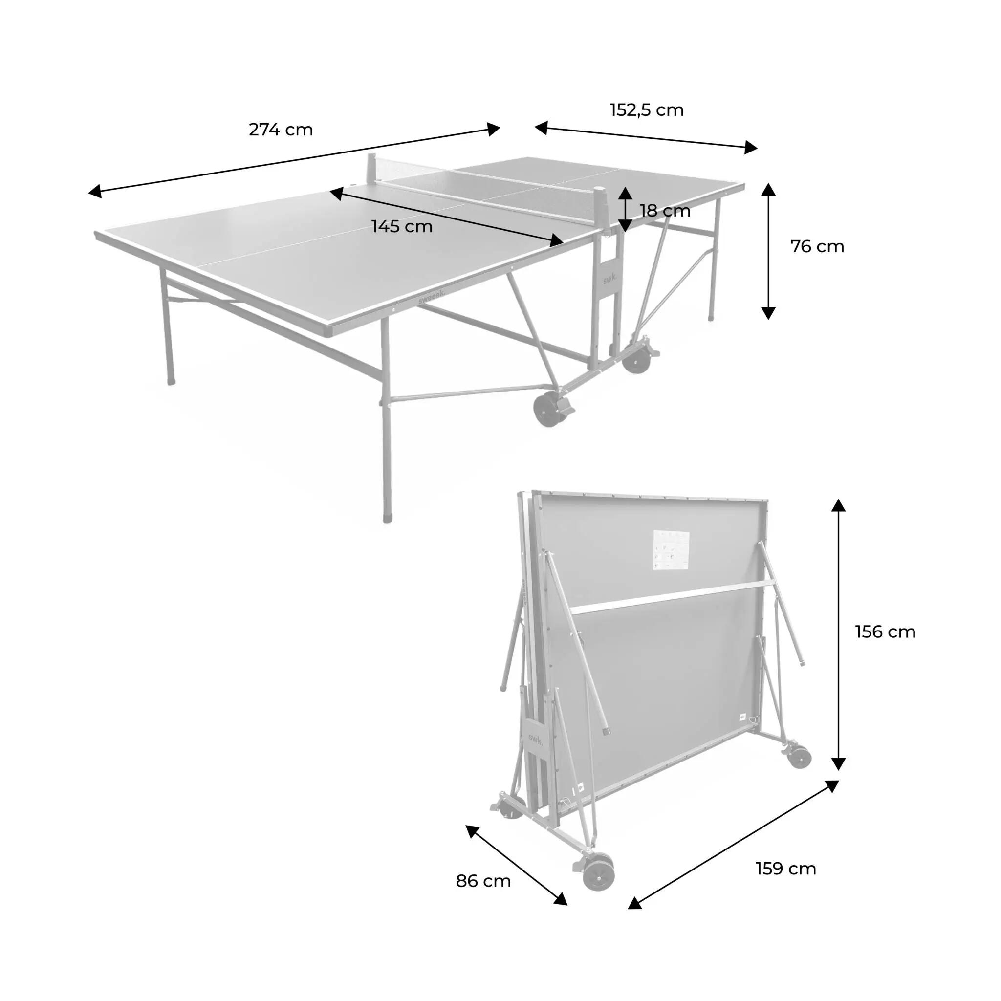 Table de ping pong INDOOR pliable gris| sweeek 4/5
