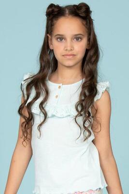 Camiseta de niña aguamarina