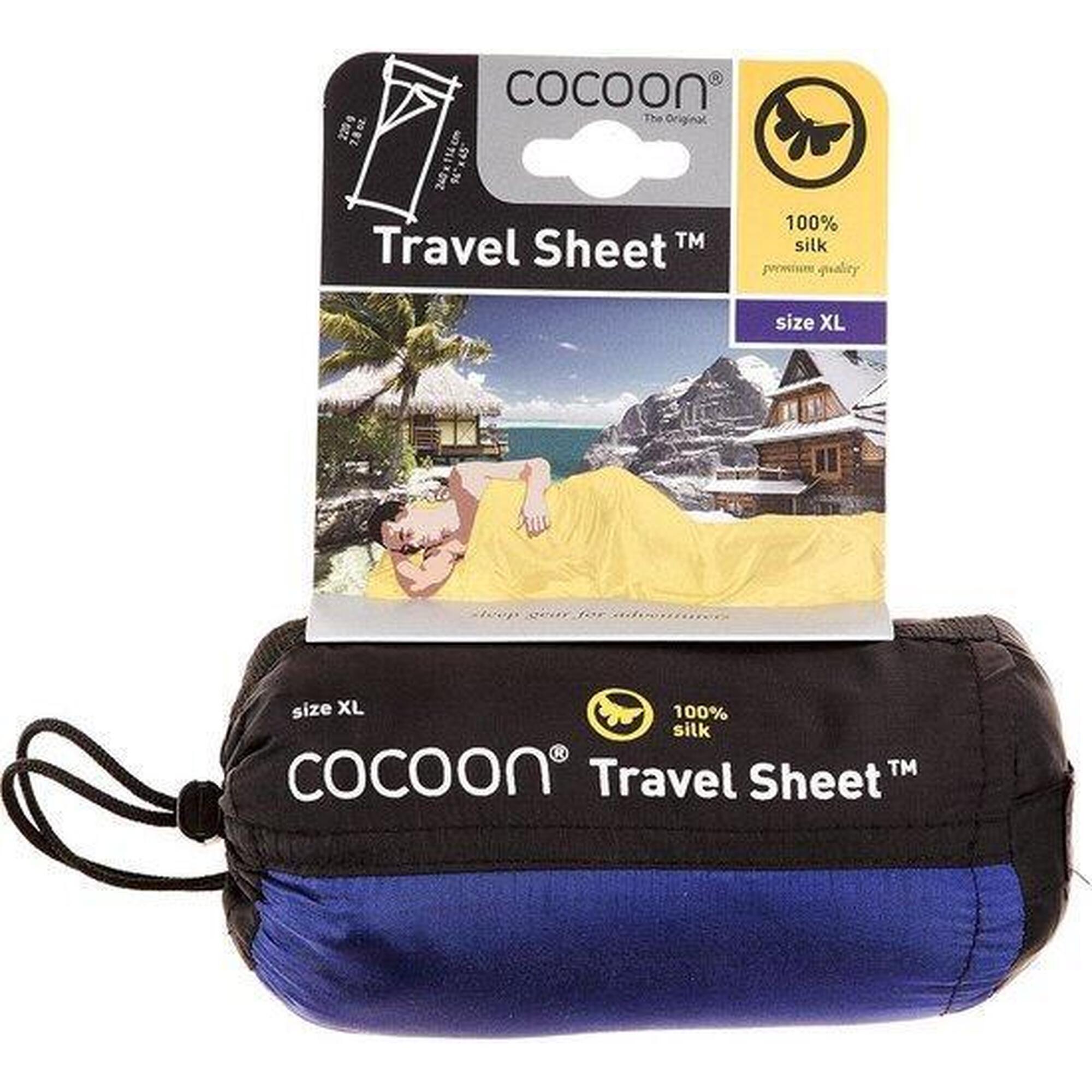 Travelsheet XL Mătase Albastru Ultramarin