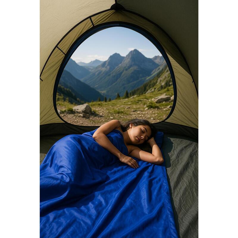 Travelsheet XL Mătase Albastru Ultramarin
