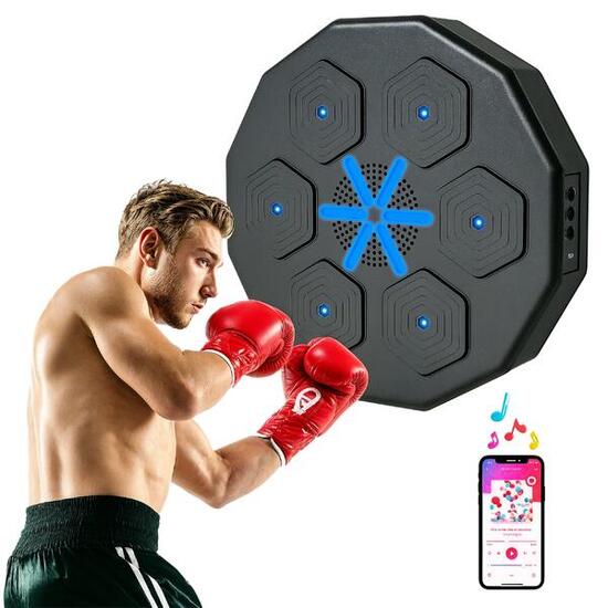 SPORTNOW Boxing Machine Musicale a Parete con Bluetooth e Luci 40x40 cm Nero