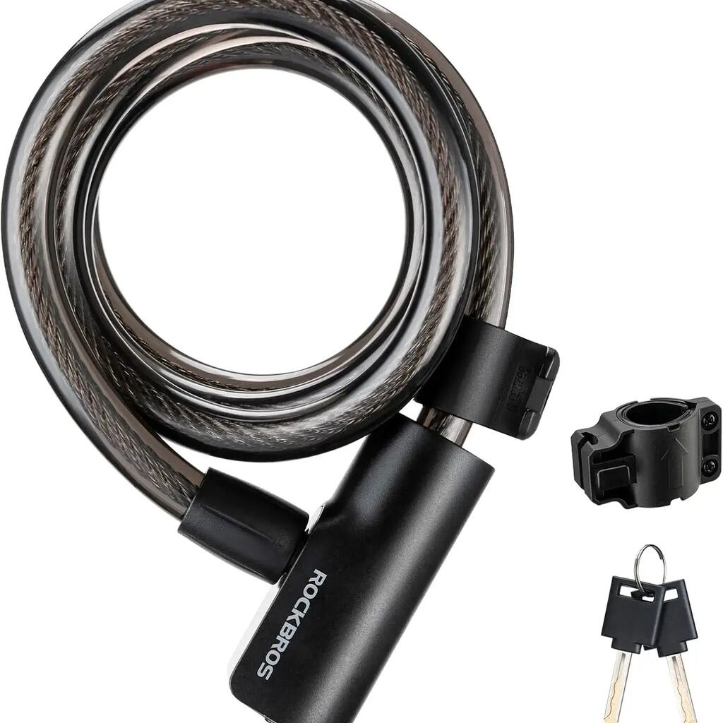 Bike Cable Lock with Keys and Mount