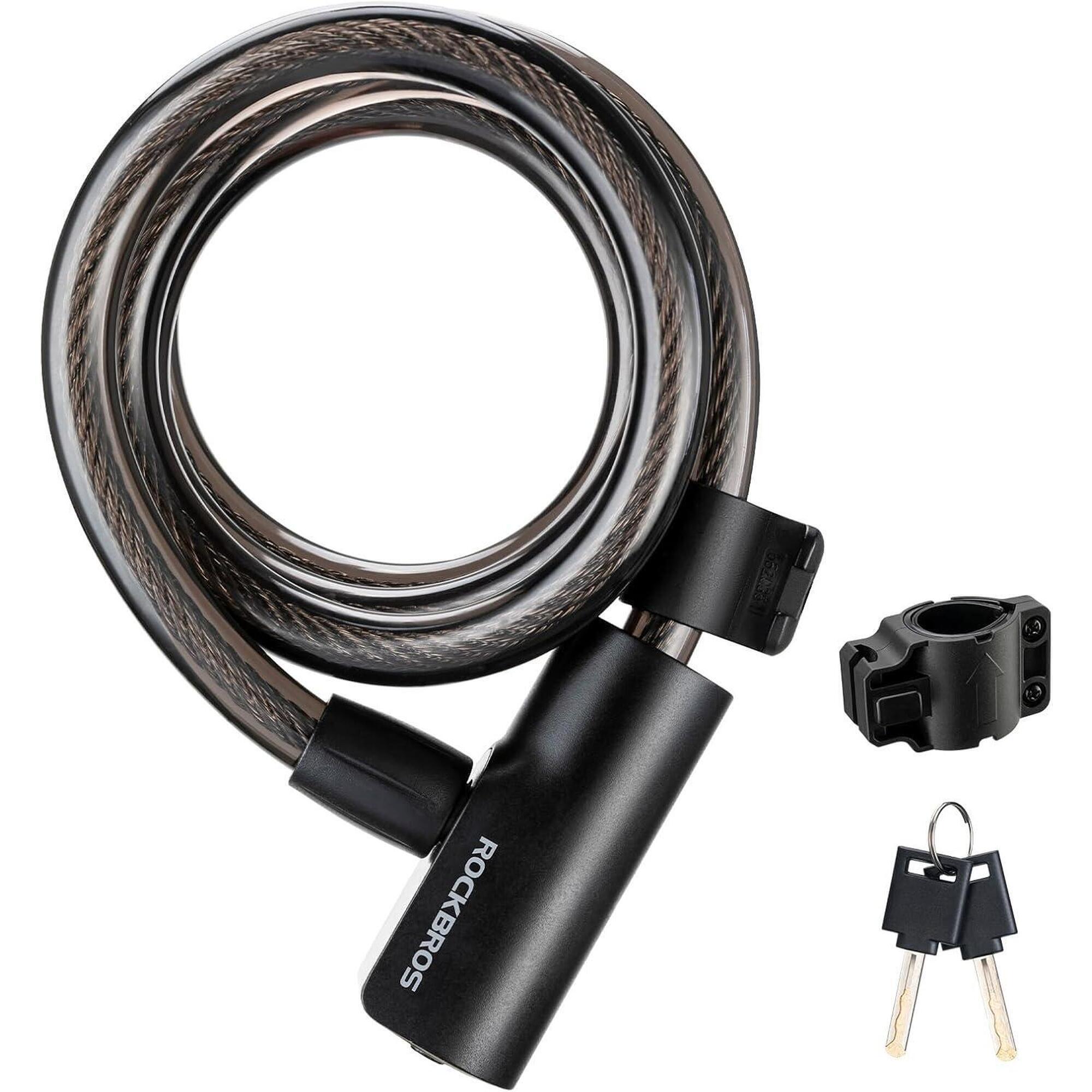 ROCKBROS Kabelový zámek na kolo s klíči a držákem