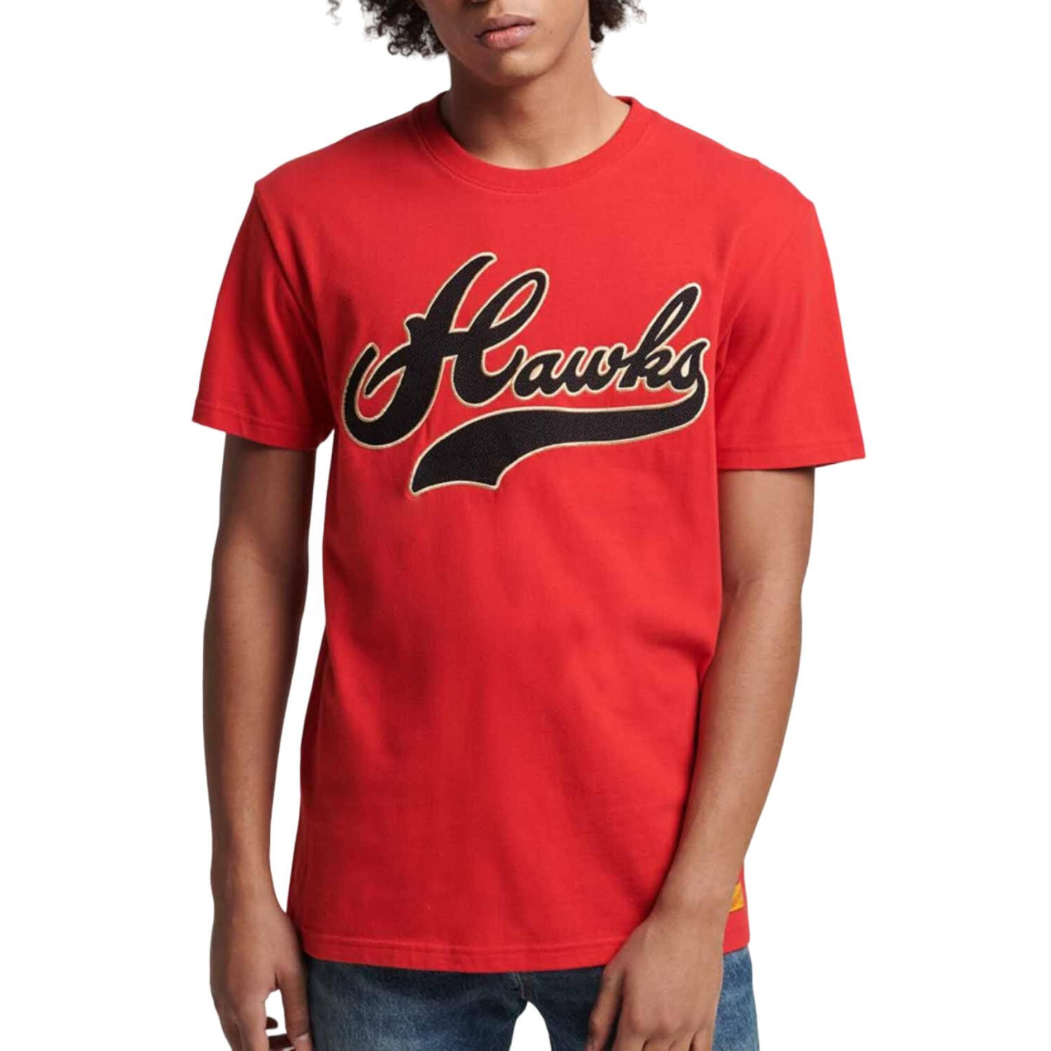 Superdry - Hommes - Superdry Vintage Collegiate Sports Shirt - Maillot Manches Courtes - Rouge - Decathlon