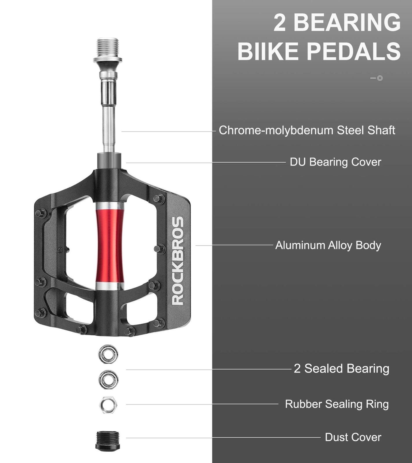 Pédales de vélo VTT plates en aluminium 5/6