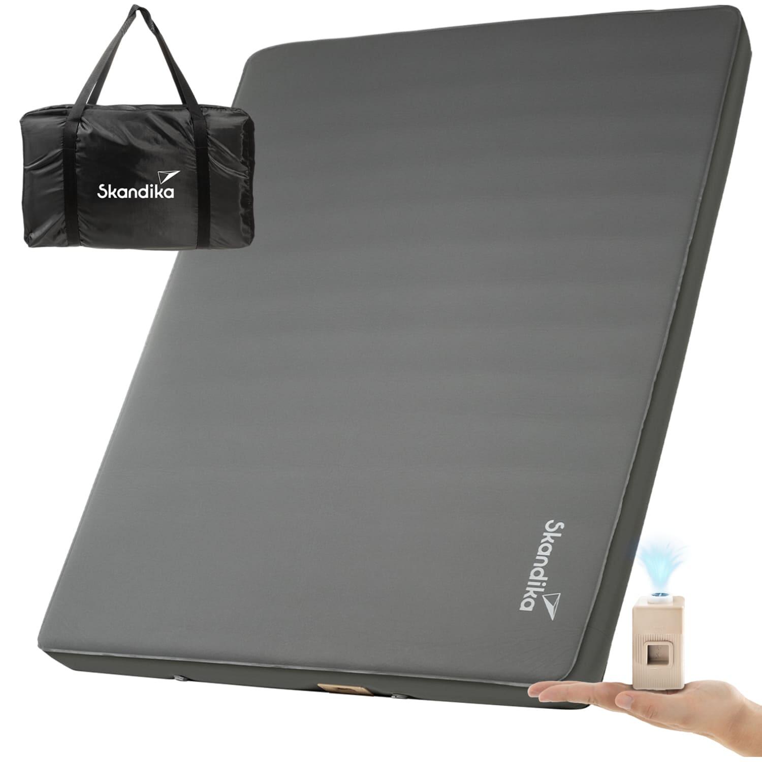 Skandika - Matelas Gonflable Double Easy 3d Premium Flex - 2 Personnes - Pompe Usb Incluse - Matelas Autogonflant - Gris - Taille Unique - Decathlon