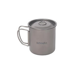 Tasse de camping en titane avec couvercle et sac 400ml Omada