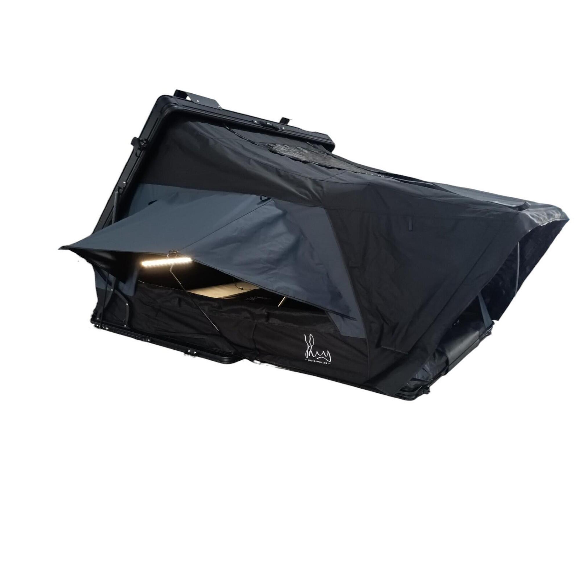 Hrbivacar - Tente De Toit Hrb 1.5 Book , 3 Pax, Installation Universelle; - Tente De Toit - Gris|noir - 3 Places - Decathlon