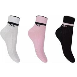 Fila Chaussettes Femme 3-Pack Quart Wht-Sweet-Rose 35-38